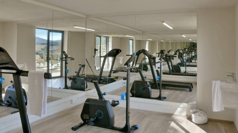 Private gym and wellness area in luxury Chianti villa